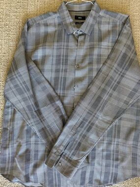 Hugo Boss Slim Fit Gray Button Down Shirt- Size 3X